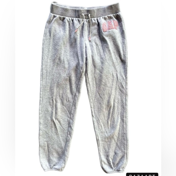 Gap Girls Grey Logo Sweatpants Joggers Size 10 - Picture 2 of 6